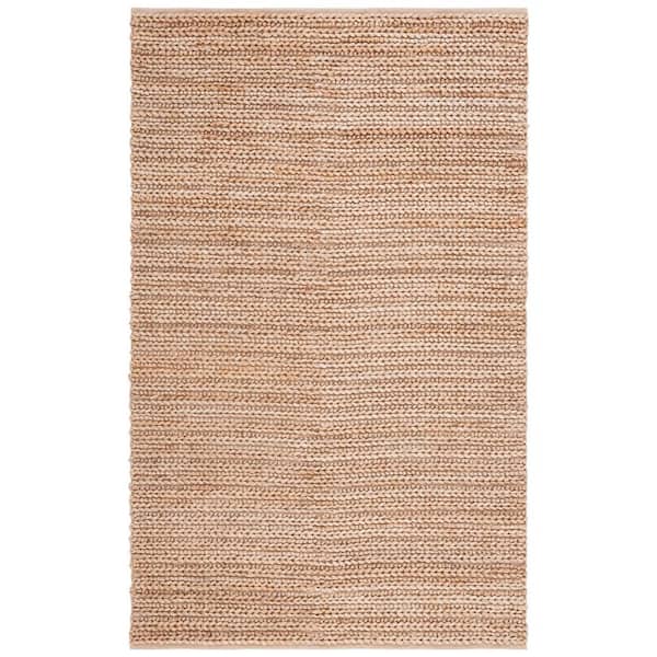 SAFAVIEH Natural Fiber Beige 6 ft. x 9 ft. Braided Striped Area Rug