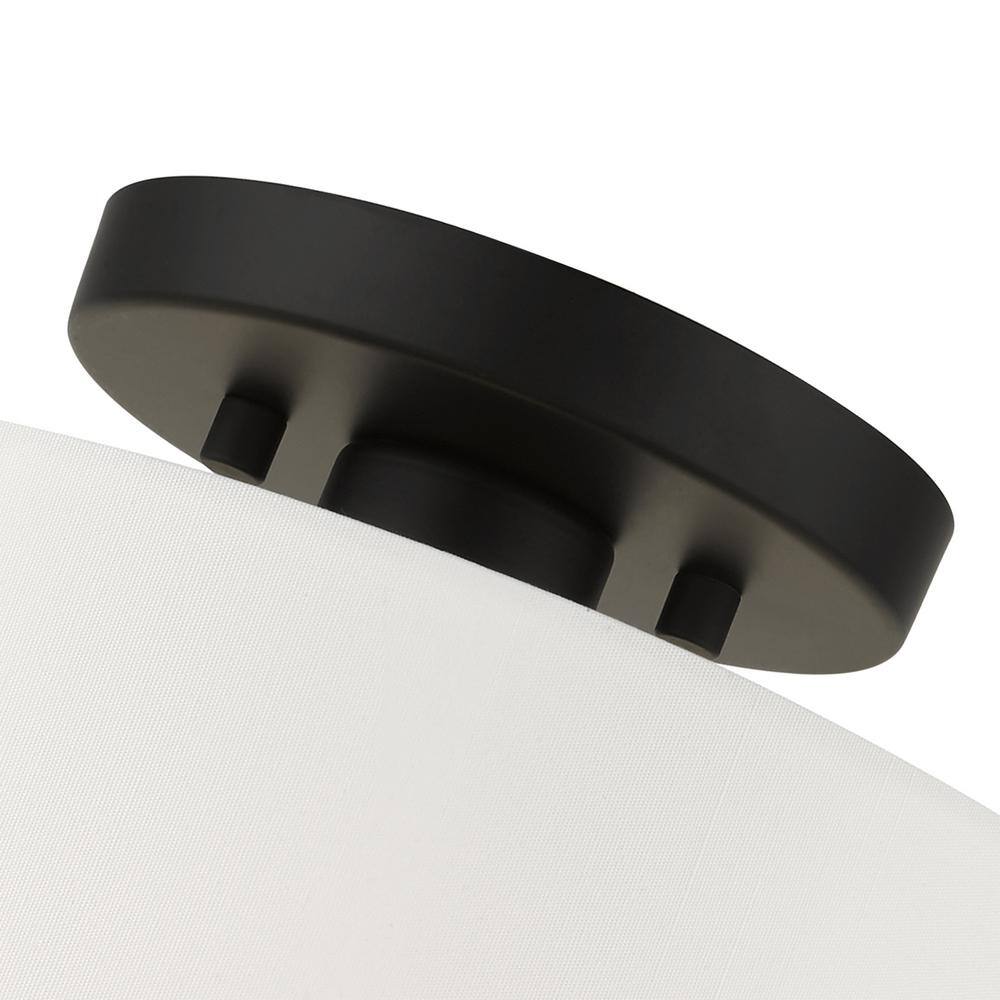 Black Nickel Glass Drum LED Indoor/Outdoor Light