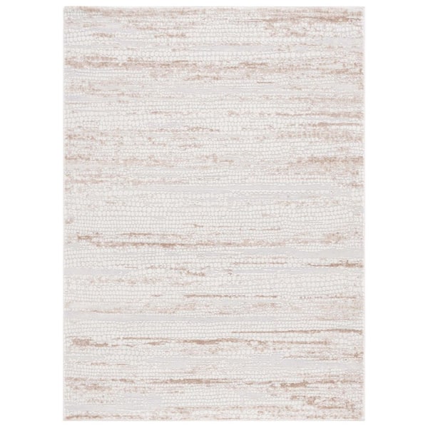 Hanna 9 ft. x 12 ft. Gray Ivory/Beige Abstract Distressed Area Rug