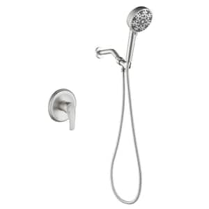 Single Handle 7-Spray Filtered Shower Faucet 1.8 GPM with Pressure Balance Wall Mounted Shower System in. Brushed Nickel