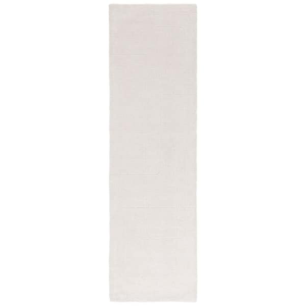 Mykonos 2 ft. x 8 ft. Ivory Geometric Solid Runner Rug