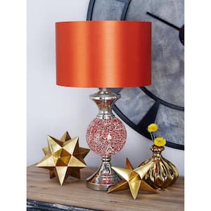 6 in. Red Glass Table Lamp (Set of 2)