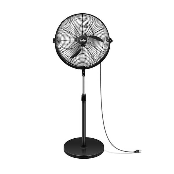 Aoibox 20 in. High-Velocity Heavy Duty Metal Pedestal Standing Fan in Black for Industrial, Commercial, Residential