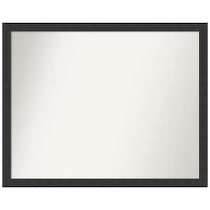 Mezzanotte Black 30 in. x 24 in. Non-Beveled Modern Rectangle Wood Framed Wall Mirror in Black