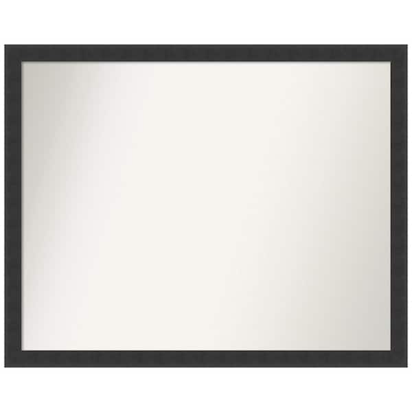 Amanti Art Mezzanotte Black 30 in. x 24 in. Non-Beveled Modern Rectangle Wood Framed Wall Mirror in Black