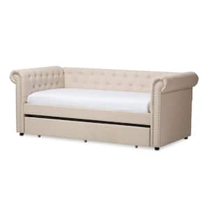 Mabelle Transitional Beige Fabric Upholstered Twin Size Daybed