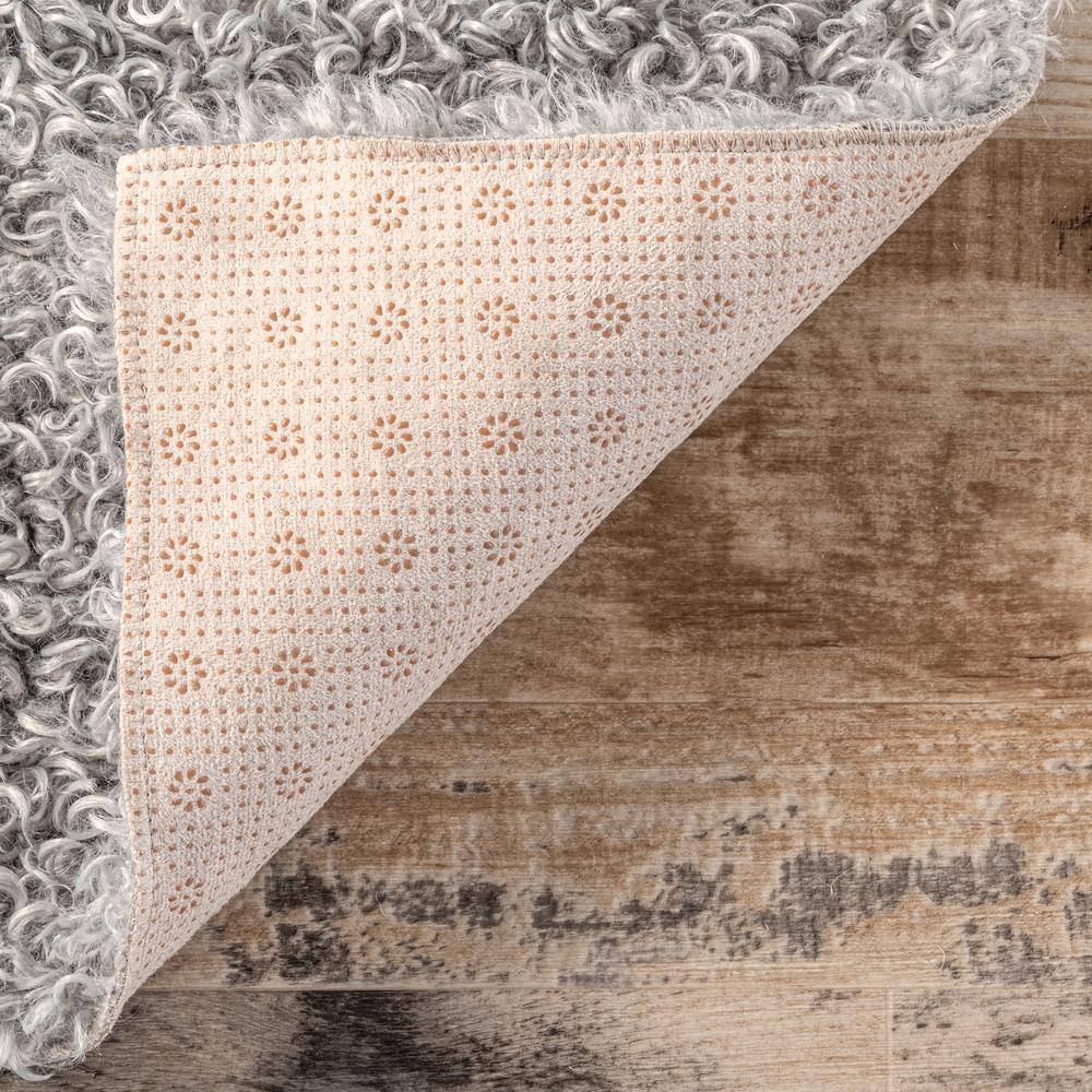 Easy-Care Reversible Light Grey Faux Sheepskin Shag Rug 3' x 5'