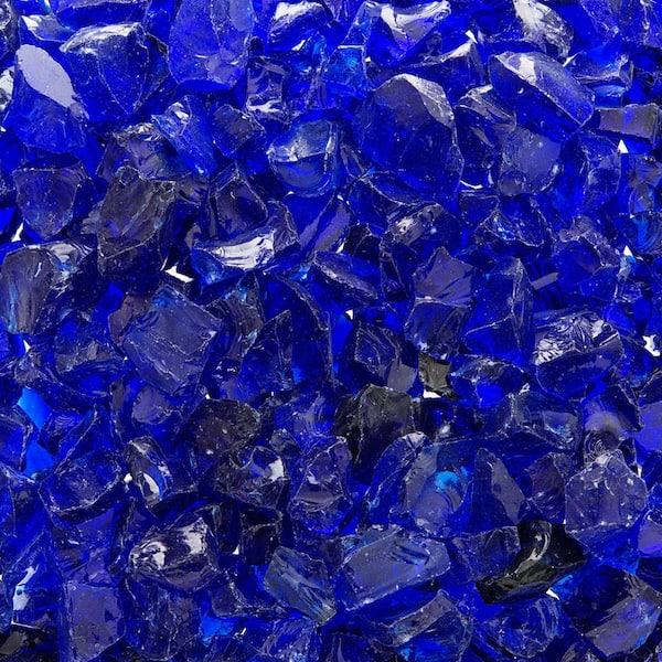 Celestial Fire Glass 1/2 in. to 3/4 in. 10 lbs. Cobalt Blue Crushed Fire Glass in Jar