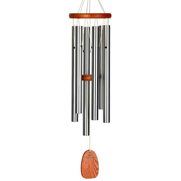 WOODSTOCK CHIMES Signature Collection, Amazing Grace Chime, Medium 24 in. Silver Wind Chime