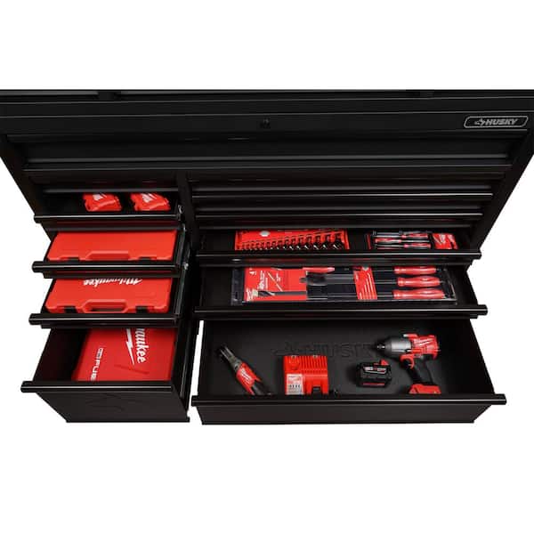 Husky 56 in. W x 22 in. D Heavy Duty 23-Drawer Combination Rolling Tool  Chest and Top Tool Cabinet Set in Matte Black HOTC5623BB2S - The Home Depot