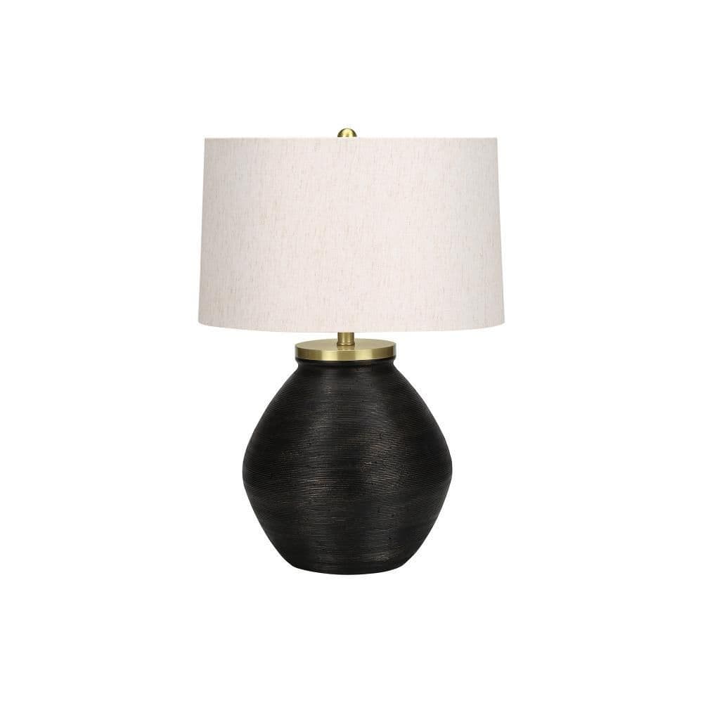 25.00 in. Ivory Contemporary Integrated LED Standard Table Lamp with Ivory Linen Shade and price history on PriceWatchPro