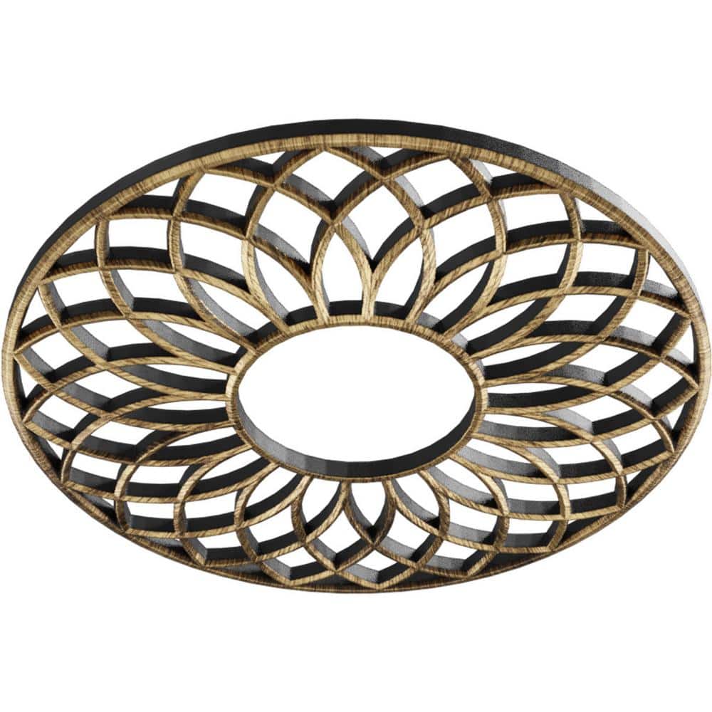 18" Antiqued Brass PVC Pierced Ceiling Medallion