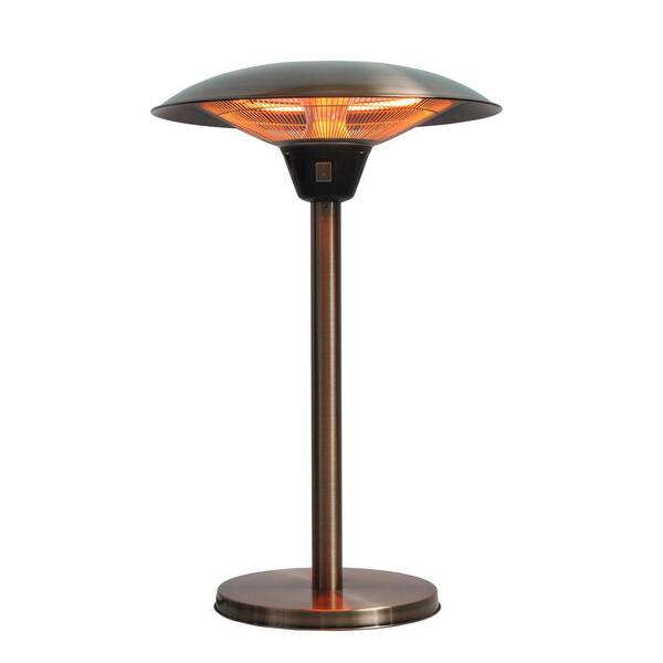 Fire Sense Cimarron 1,500-Watt Brushed Copper Colored Table Top Halogen Patio Heater