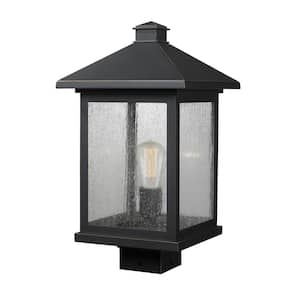 Portland 1 Light Oil Rubbed Bronze Aluminum Hardwired Outdoor Weather Resistant Post Light with No Bulb Included