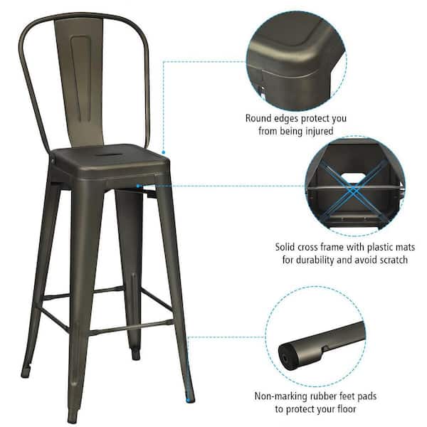 Removable Backrest, 30 Outdoor Metal Bar Stools Philippines