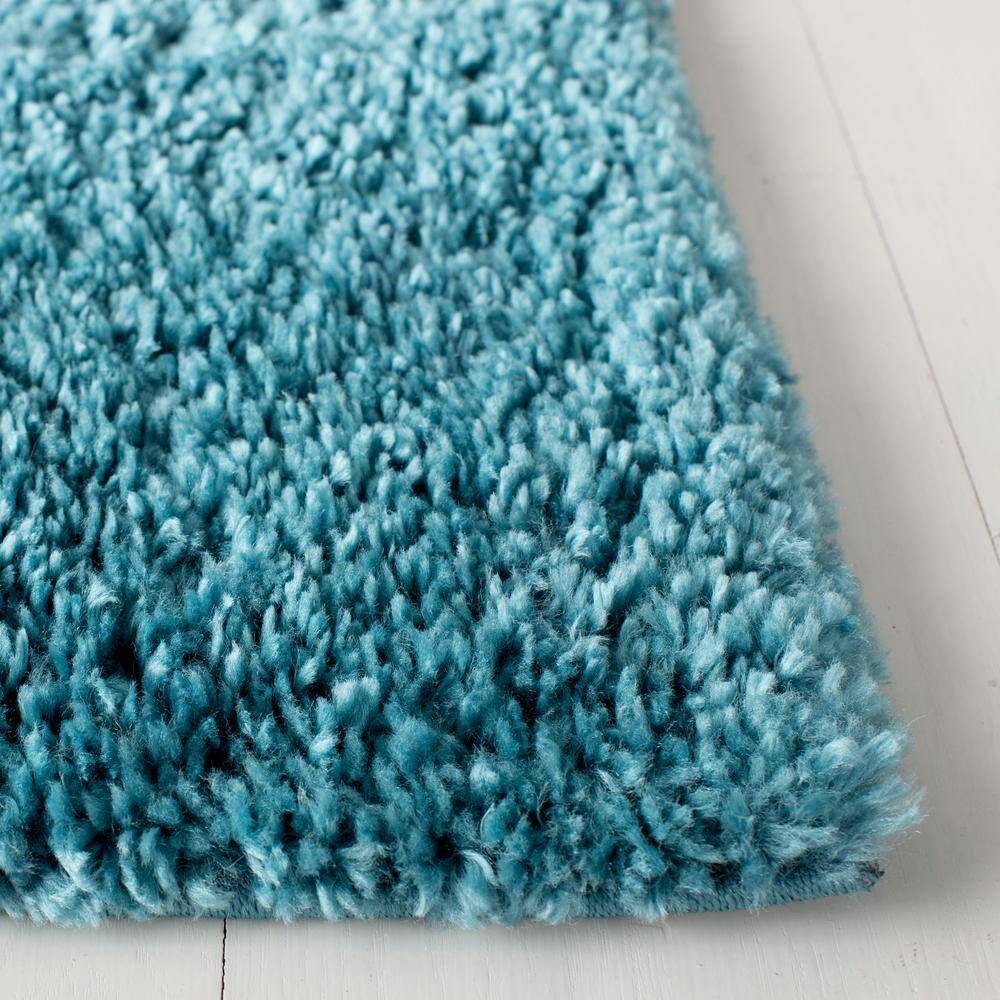 Turquoise 8' x 10' Rectangular Shag Area Rug