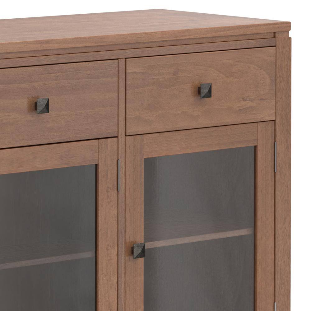 Cosmopolitan Medium Saddle Brown Solid Wood 54" Adjustable Sideboard Buffet