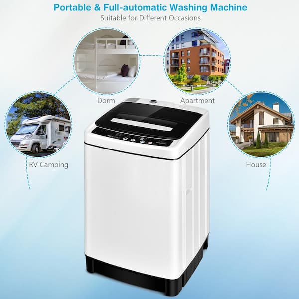  COSTWAY Portable Washing Machine, 11Lbs Capacity Full-automatic  Washer with 8 Wash Programs, LED Display, 10 Water Levels, Compact Laundry  Washer and Spinner Combo for Apartment Dorm, White : Appliances