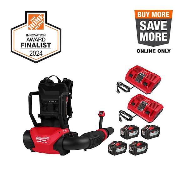 M18 FUEL 155 MPH 650 CFM 18V Brushless Cordless Dual Battery Backpack Blower Kit w/(4) 12.0 Ah Batteries, (2) Chargers