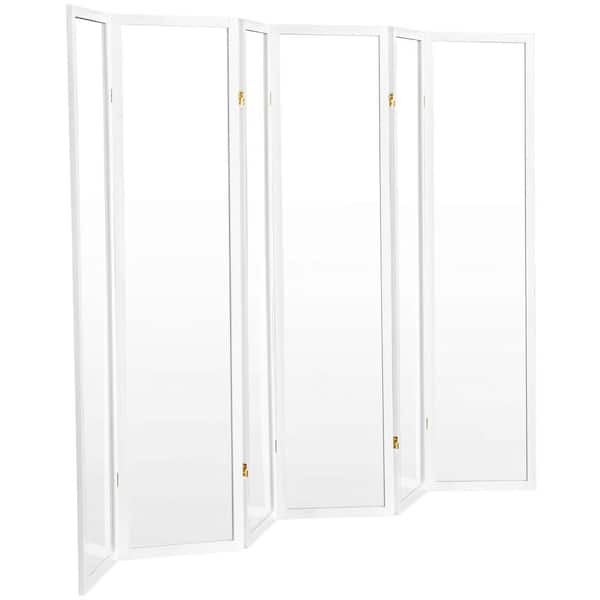 National Public Seating Room Divider 6' Height 5 Sections Clear Acrylic Panels