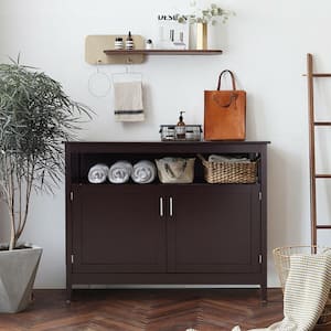 Brown Kitchen Storage Cabinet Buffet Server Table Sideboard Dining Wood