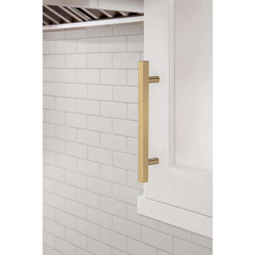 Champagne Bronze Modern Bar Cabinet Pulls, 10 Pack
