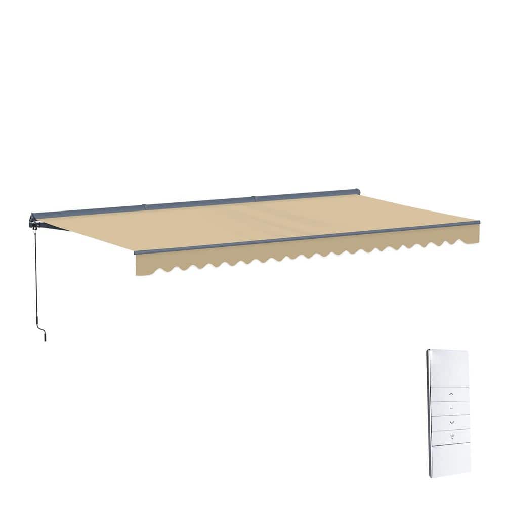 ALEKO 16 ft. Moroccan Polyester Motorized Patio Awning Semi