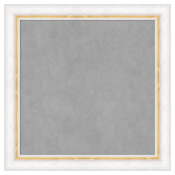 Amanti Art Morgan White Gold 14 in. x 14 in Framed Magnetic Board