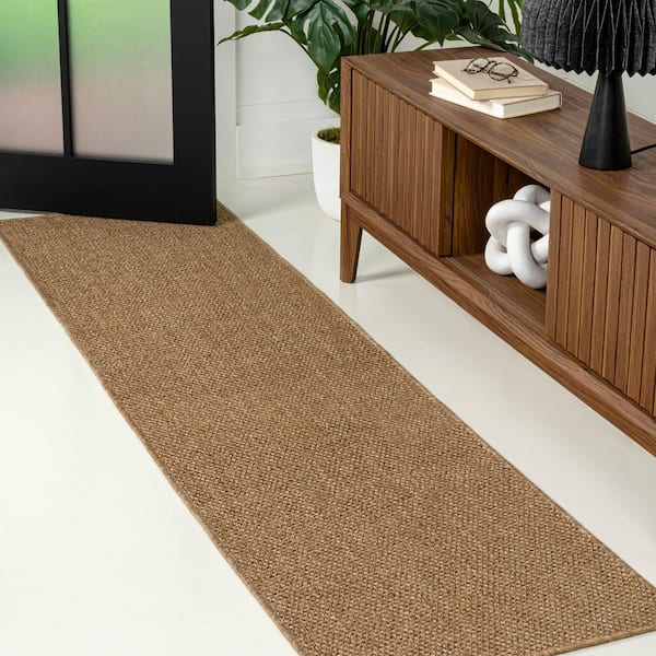 Solana Easy Jute Rustic Solid Color Natural 2 ft. x 8 ft. Indoor/Outdoor Runner Rug