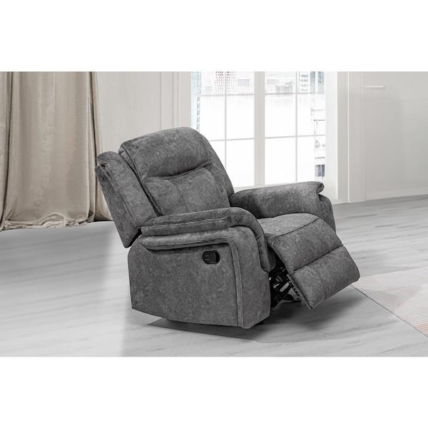 New Classic Furniture Park City Slate Fabric Glider Recliner