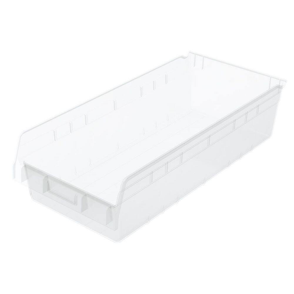 30014 Plastic Nesting ShelfMax Storage Bin Box, 24 in. D x 11 in. W x 6 in. H, Clear, 6-pack price history on PriceWatchPro