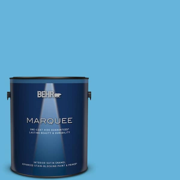 BEHR MARQUEE 1 gal. #540B-5 Riviera Blue Satin Enamel Interior Paint & Primer