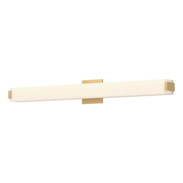 KUZCO Latitude 37-in 1 Light 45-Watt Brushed Gold Integrated LED Vanity Light