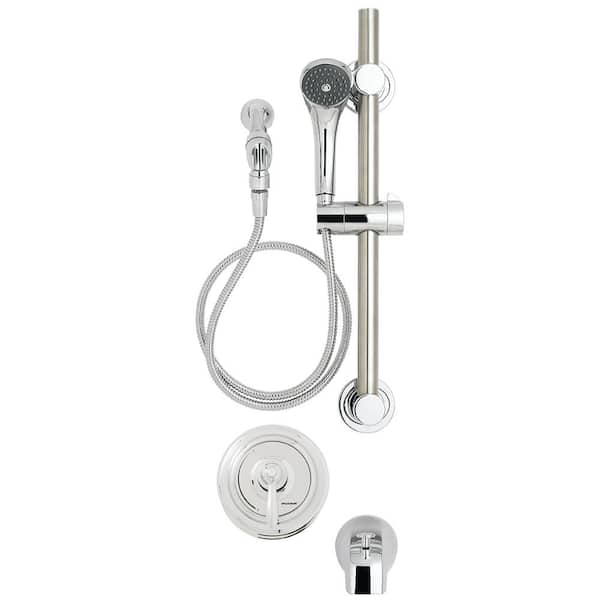 Speakman SentinelPro 1-Spray Hand Shower with Thermostatic/Pressure Balance Valve and ADA Grab Bar in Polished Chrome