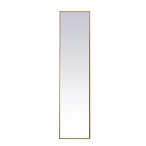 Unbranded Large Rectangle Brass Modern Mirror (60 in. H x 14 in. W)