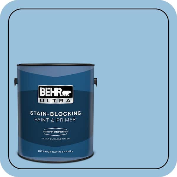 BEHR ULTRA 1 gal. #M520-3 Charismatic Sky Extra Durable Satin Enamel Interior Paint & Primer