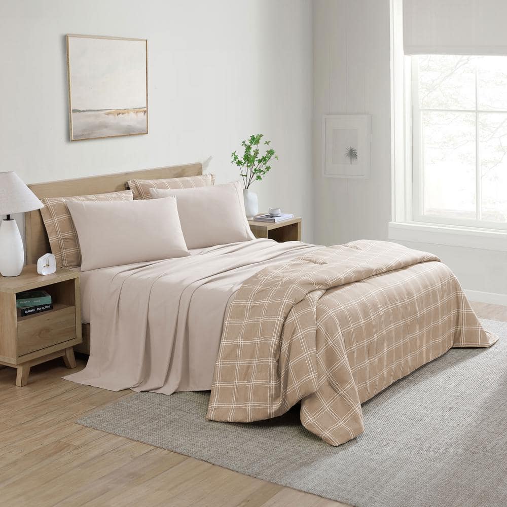 King Taupe Reversible Down Alternative Microfiber Bed in a Bag Set