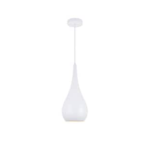 Timeless Home 7.5 in. 1-Light White Pendant Light, Bulbs Not Included