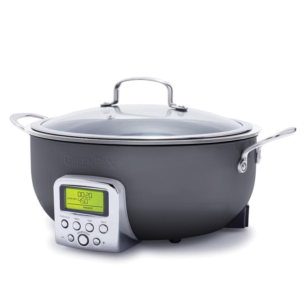 Ceramic Nonstick Elite 6 qt. Essential Graphite Grey Smart Skillet
