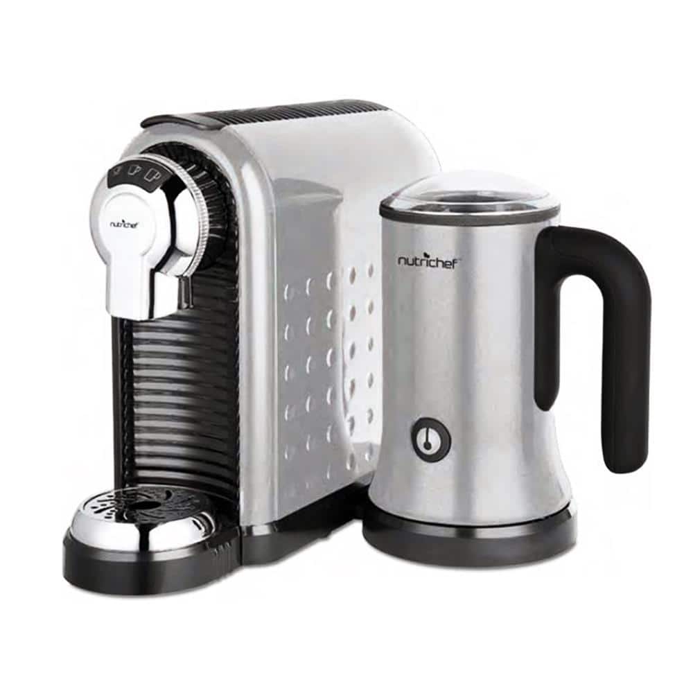 NutriChef PKNESPRESO70 - Espresso Machine & Milk Frother - Automatic Capsule Espresso Maker with Hot & Cold Milk Frother