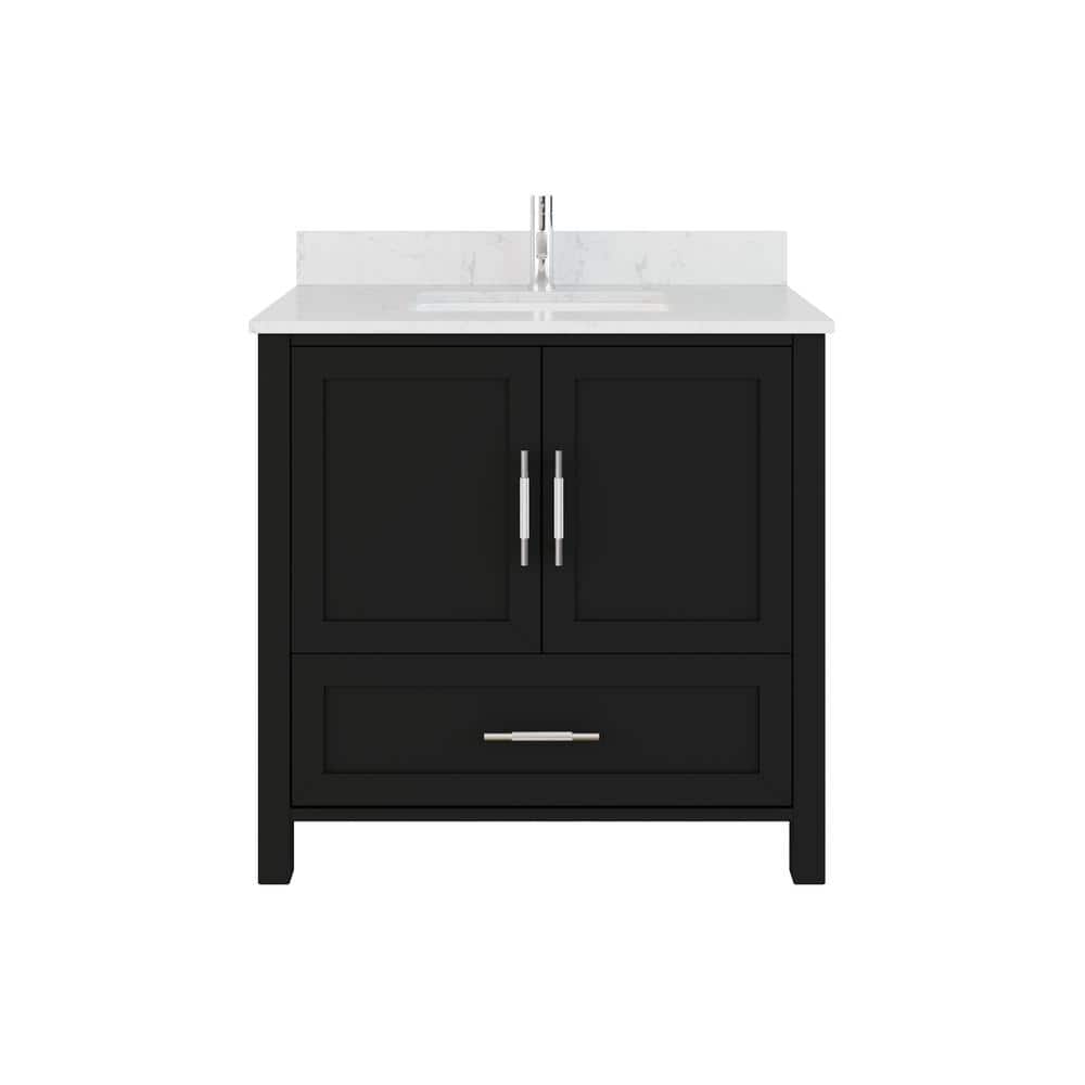 Boulder 36 in. W x 22 in. D Bath Vanity in Espresso with Engineered Stone T