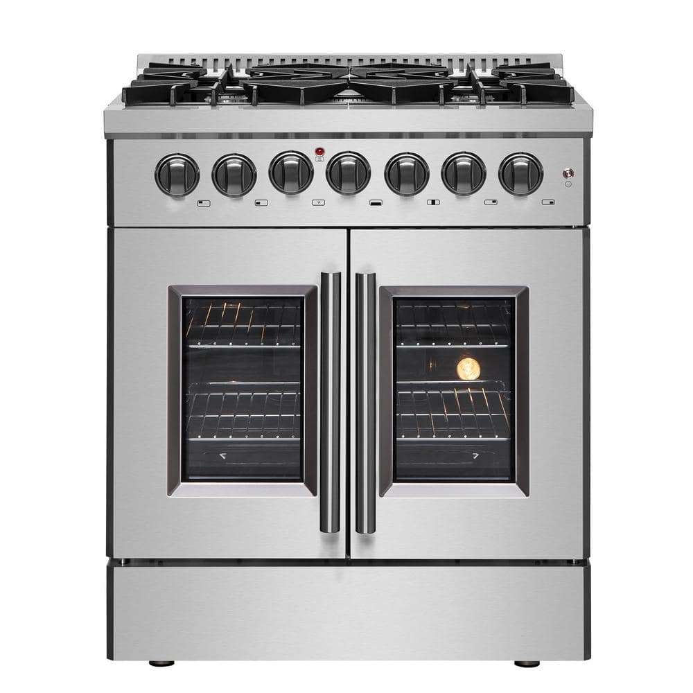 Forno Galiano 30 in. Freestanding French Door Double Oven Dual Fuel