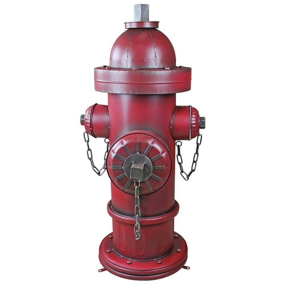 Grande Red Vintage Metal Fire Hydrant Garden Statue