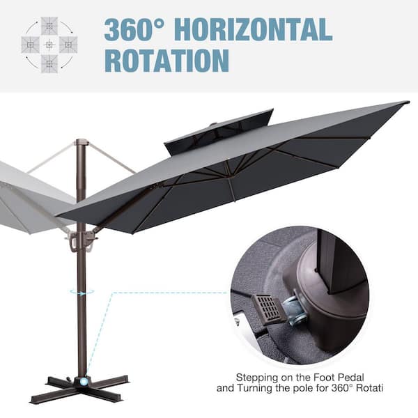 half umbrella patio under 100 AreShark 9FT Outdoor with Crank, Black Heavy duty pole with Color:Black / Army Best Choice Products 12x12ft LED Cantilever Patio Umbrella w/ Base Included & 360° Rotation  Large Solar Offset Hanging Outdoor Sun Shade for Deck  Backyard Table w/ Stand & Lights – Green Domain Gravitas — Ride