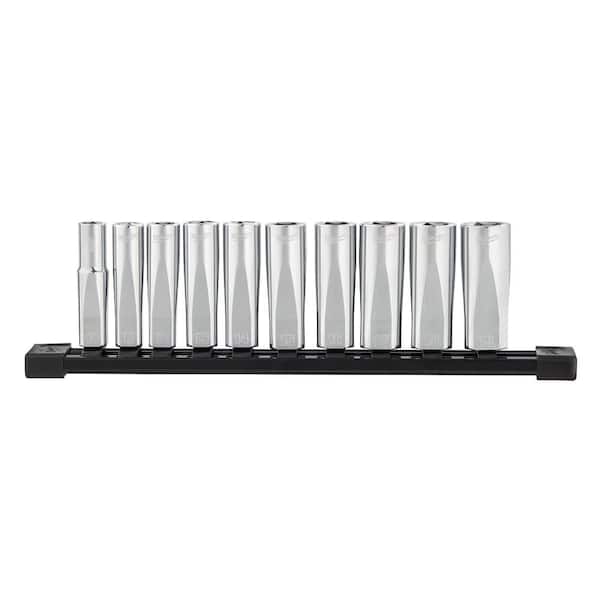 Milwaukee - 3/8 in. Drive Metric Deep Well 6-Point Socket Set (10-Piece)