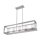 Anna 38.5 in. Linear 5-light Nickel Metal/Glass LED Pendant