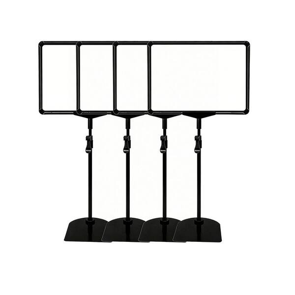 Black PVC 12 in. x 44 in. Adjustable Sign Holder Stand 4 Pack
