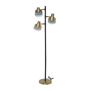 67 in. Brass Metal Contemporary Floor Lamp