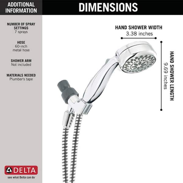 Delta 7-Spray 3.3 in. Single Wall Mount Handheld Rain Shower Head