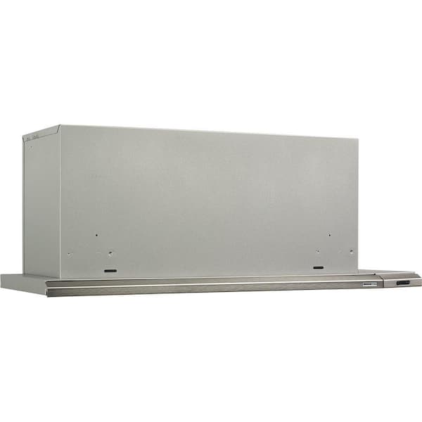 Broan-NuTone 15000 Silhouette 30 in. 490 Max Blower CFM Under-Cabinet Slide-Out Range Hood with Light in Brushed Aluminum
